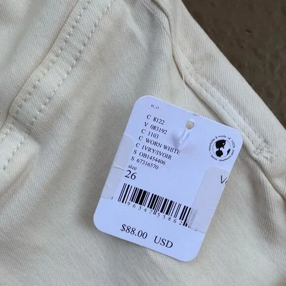 NWT Free People Venice Beach Cream Elastic Waist Flare Wide Leg Jeans Size 26 - Picture 14 of 14